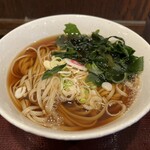 Sagatani - かけそば400円 わかめ無料