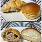 リトルマーメイド - 料理写真:左：塩クルミパン（ロレーヌ岩塩） 
右：エガオノパン（フンワリカスタード）