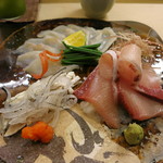 京料理かねき - ふぐと氷見の寒ブリ盛り合わせ