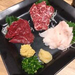 居酒屋 大勢 - 馬刺し三種盛り