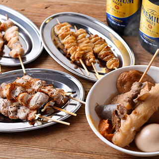 Enjoy the taste of Hakata on Bashamichi! Enjoy fresh domestic chicken Yakitori (grilled chicken skewers) and oden