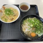 ピアハウス - 本日のおすすめランチ（エビフライ丼セット、玉子そば）