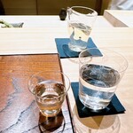 明寂 - 奥の透明なのに日本酒入ってます。オシャレ！