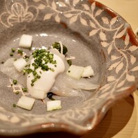 鮨 龍次郎 - 虎河豚 白子 皮 ちり酢