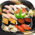 札幌市場めし　まるさん亭 - おまかせ　２人前で５０００円　【　２０１３年１２月　】