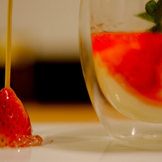 Seasonal dessert strawberry panna cotta