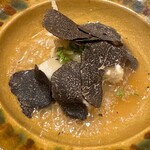 銀座 しのはら - 虎河豚白子　聖護院蕪　海老芋　フォアグラ　黒トリュフ