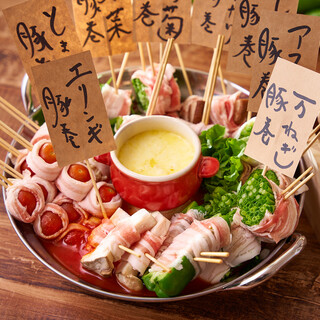 新鮮な野菜と豚を丁寧に巻き上げております