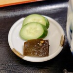 Torishin - きゅうりの漬物と昆布の佃煮です。（2024.2 byジプシーくん）