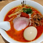 Raxamenhayashida - 辛味噌らぁ麺 950円、大盛り不可、味玉 無料クーポン(通常100円)