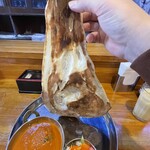 AGNI - 裏はしっかり焼き跡があるなぁ、一回膨らんで、萎んだような感じのナンだ。
            サラダ油は少なめ。でも熱くない❗️
            香りはまぁまぁ。でも熱くない❗️