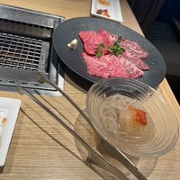横浜焼肉kintan - 塩肉(黒毛和牛シンタマ・トウガラシ・PRIMEハラミ)とひと口氷結冷麺