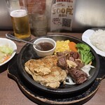 いきなりステーキ - グリルチキン&ひとくちカットステーキコンボ