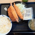 松屋 - ロースカツ＆有頭大海老フライ2尾定食