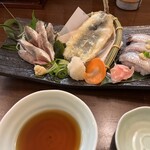 Shouya - 鰯づくし〔刺身、天麩羅、握り寿司３貫〕