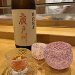 小判寿司 - 新物いくらの醤油漬け/廣戸川 特別純米