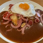 Retsu chie - あんかけスパゲッティ　ミラネーズ　片目玉焼きトッピング