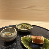 新ばし 星野 - 【おつまみ3点セット】★★★★★
                    ・からすみもち
                    ・なまここのわた
                    ・炊いた蕗の薹