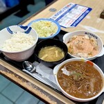 Matsuya - たっぷり明太タルタルチキン定食(ライス大盛)
                        カットステーキのハッシュドビーフ(単品)