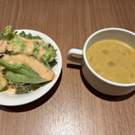 リバージュ - 野菜サラダとスープ