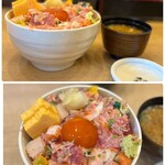 Kaisenndomburidokoro Kokoro - ど〜んと大きな丼でやってきました海鮮丼！
                      
                      こちらは白いご飯が見えないほど具がたっぷりですので豪華に見え…
                      横から見てもなかなかのボリュームです！(*´Д｀*)