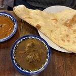 印度料理シタール - チキンカレーとキーマカレー