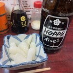 加賀屋 - 塩らっきょと黒ホッピー