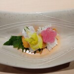 博多 鮨 まつもと - アオリイカ紫雲丹