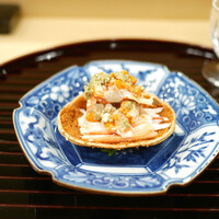 新ばし 笹田 - 「季節物」香箱蟹甲羅盛付け