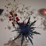 VIA Brianza - テーブルのお花　奥野シェフ曰く　「宇宙」