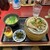 雲呑房 - 料理写真:香港風鶏飯、エビ雲呑スープ、マンゴープリン