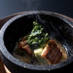 ケンゾーエステイトワイナリー - 煮穴子と石鍋焼きリゾット