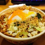 すき家 - お好み牛玉丼 大盛+つゆだく+カード付き830円 おしんこセット150円