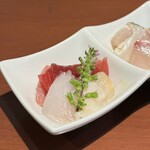 酒肴場 屯 - 大間のまぐろ、ヒラメ、バイ貝