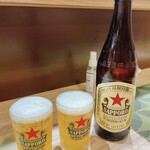 ブタとエスプレッソと - 瓶ビール 赤星