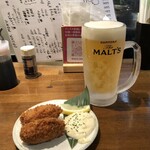 Kaigo Ya Hakko - 生ビールとカキフライ