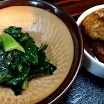 まるま居酒屋 - 小松菜と長芋のおばんざい♡家庭の味付けで美味しい(*´艸｀*)