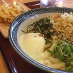 穂の川 - とろ玉うどん、ちくわ、かき揚げ