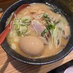 ラー麺LABO たぶ川 - 魚介豚骨ラーメン味玉