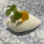 kitchen俊貴 - ローズマリーシャーベット、マーマレイドとミントのせ⟡.·*.