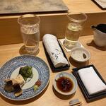 鮨 さいとう - 穴子白焼き～梅、山葵、胡瓜