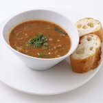 Special gumbo soup - served with baguette-