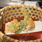 竹ノ下そば - 山菜と野菜の天ぷら