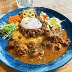 SAM'S BAR TOKYO - チキンカレー＆キーマカレーあいがけ（1300円）