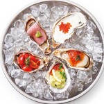 Assortment of all types of oyster cocktails