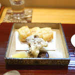 和食 こんどう - 「揚物」湯葉、鱧のすり身、海老、餅、舞茸