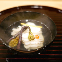 新ばし 笹田 - 「椀物」鮎魚女、ワラビ、蕗の薹