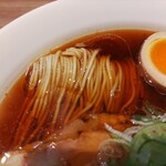 信州中華蕎麦 雷鳥 - 麺アップ