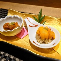 立川 すし なんば - 雲丹食べ比べ（バフンウニ、塩水ウニ）