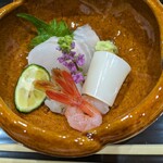 金澤 せつ理 - お造り  ソイ・数の子の烏賊巻・海老